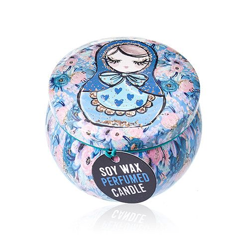 Art Tin Candle - Assorted Design - Russian Dolls - Dolly Blue 🇬🇧