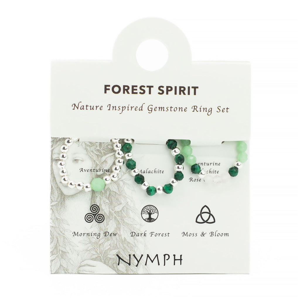 Nymph Spirit Gemstone Ring Set - Forest Spirit 🇬🇧