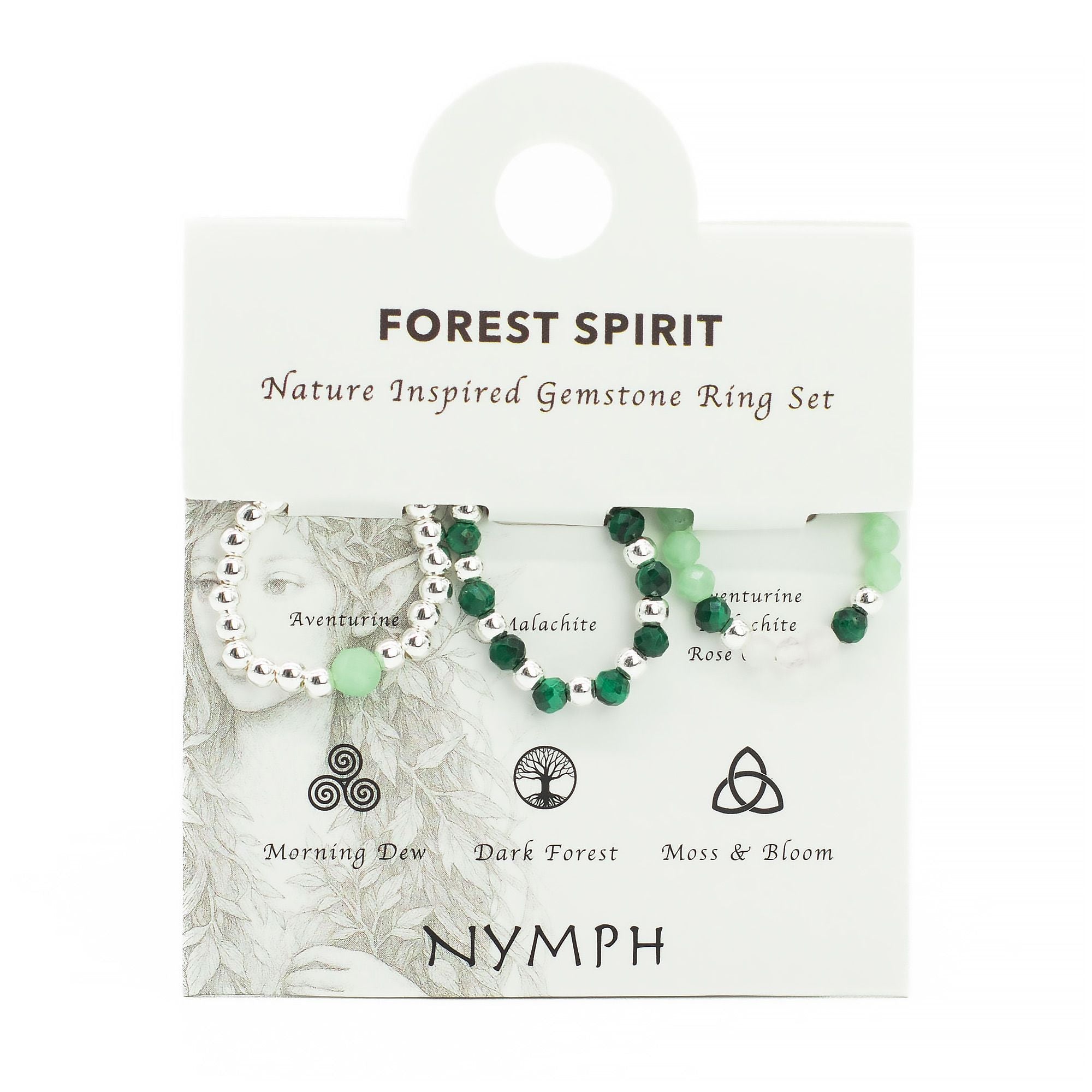 Nymph Spirit Gemstone Ring Set - Forest Spirit 🇬🇧