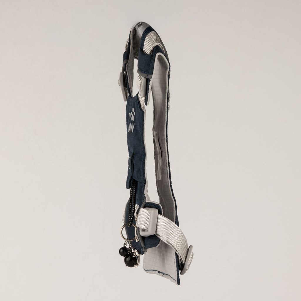 PAW - S (4-8Kg) Dog Step-in Guardian Harness with Reflective Mesh - Rock Grey - Black Obsidian Charm 🇬🇧