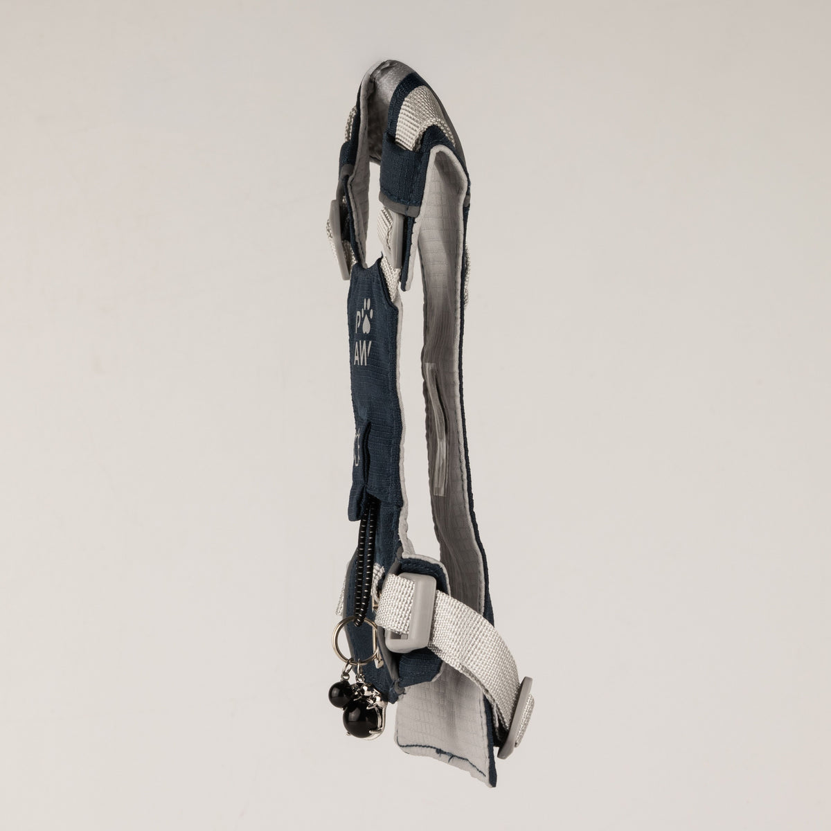 PAW - S (4-8Kg) Dog Step-in Guardian Harness with Reflective Mesh - Rock Grey - Black Obsidian Charm 🇬🇧