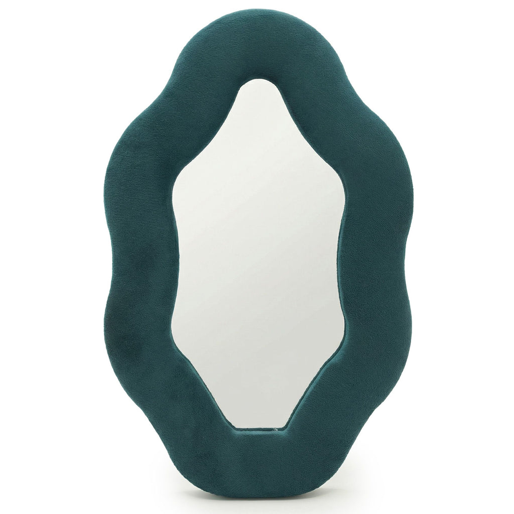 Soft Squiggly Mirror – Oval Pebble – Royal Teal (20.5x32.5x2.3cm) 🇬🇧
