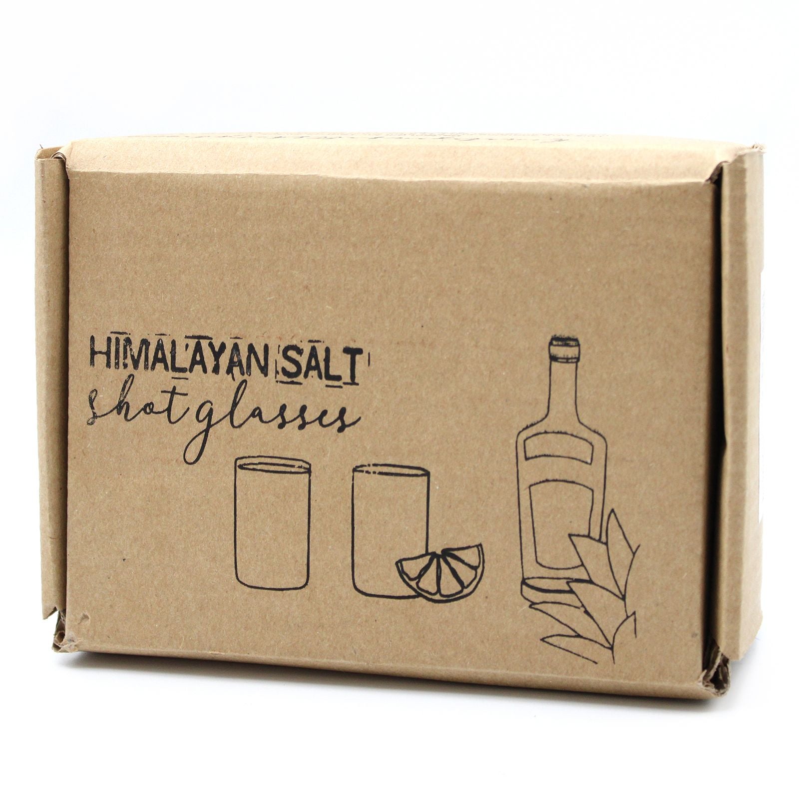 Set of 2 Himalayan Salt Shot Glasses & Wood Serving Stand 🇬🇧