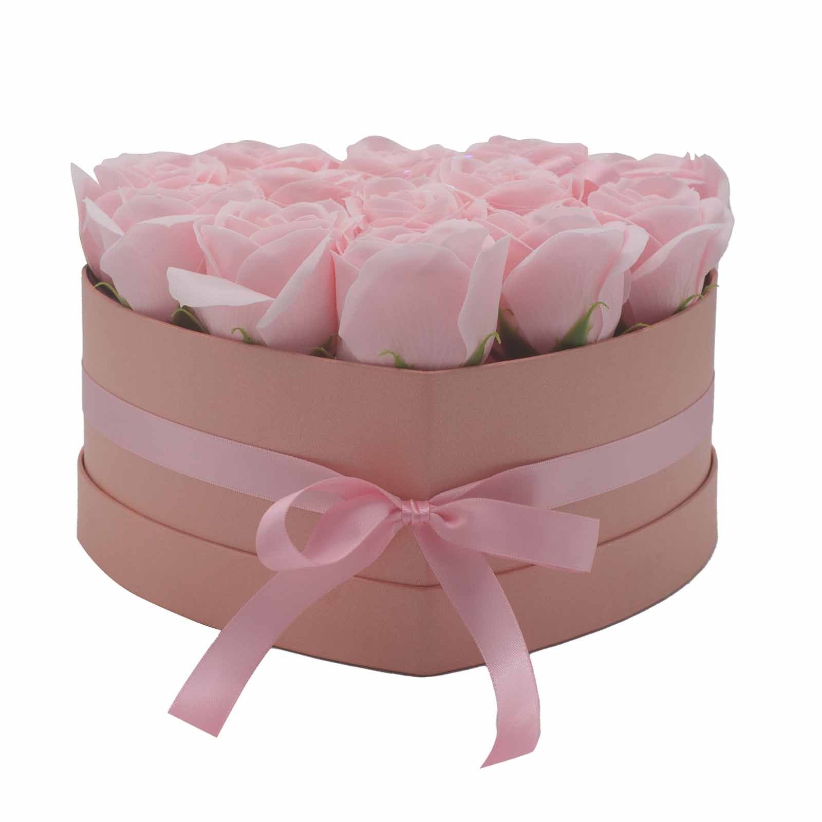 Soap Flower Gift Bouquet - 13 Pink Roses - Heart 🇬🇧