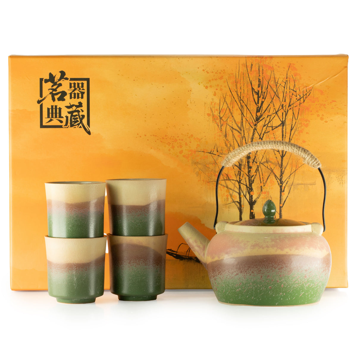 Japanese Kyusu Style Tea Set - For Green Tea - Four Cups 🇬🇧