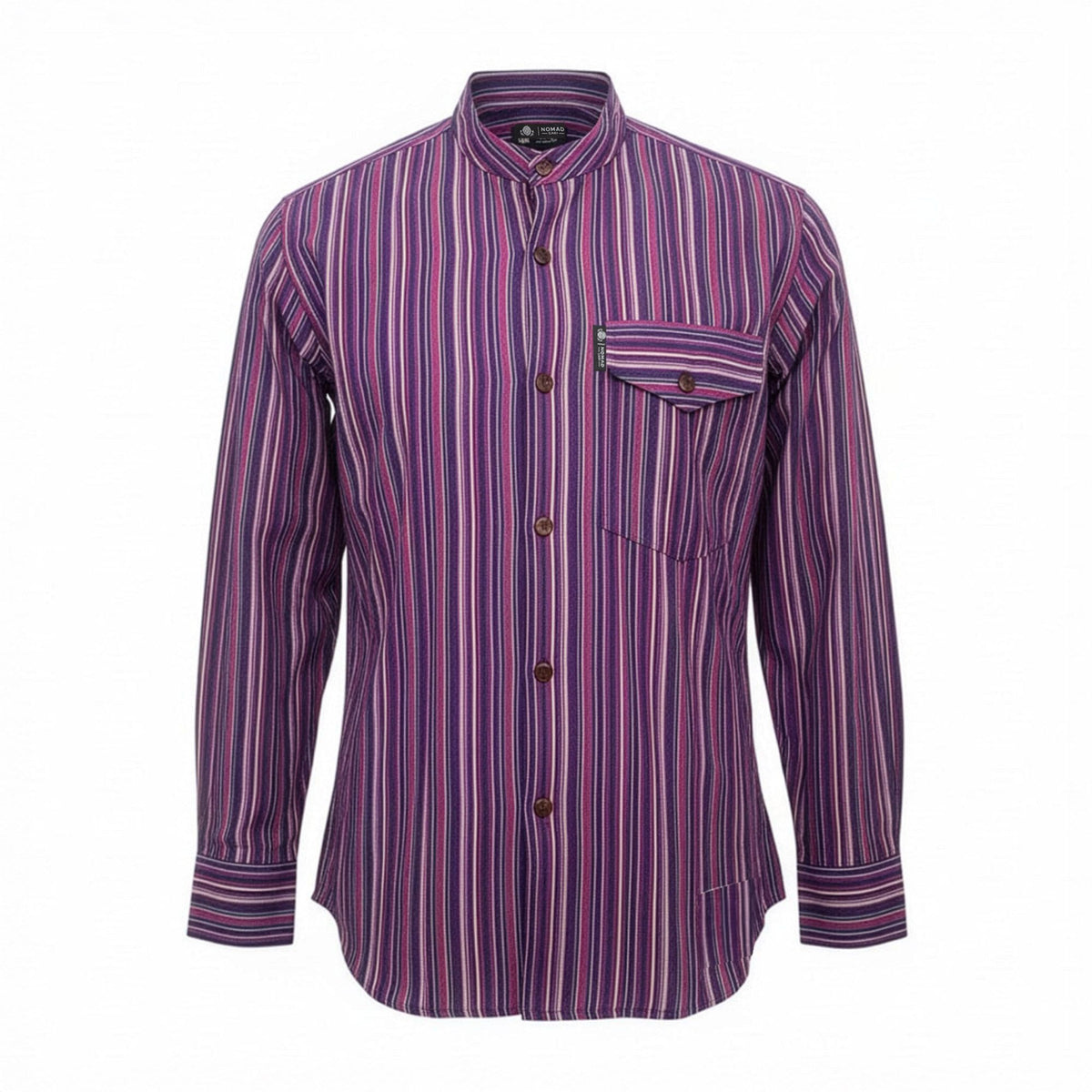 Nomad Sari Grandad Shirt - Black Purple - Medium 🇬🇧
