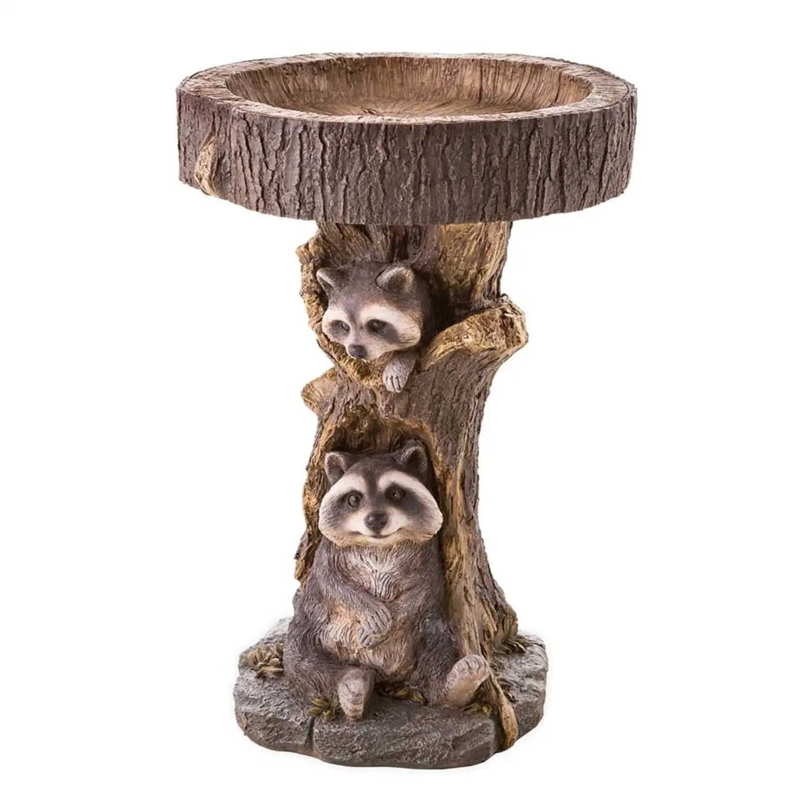 Garden Decoration Raccoon Resin Ornaments Handicraft Gardening Bird Drinking Ornaments 🇨🇳