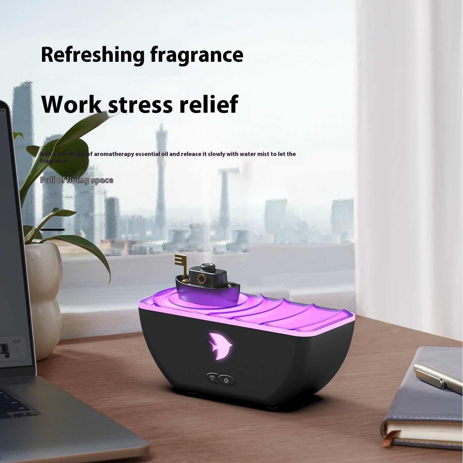 Ship Aroma Diffuser Gradient Colorful Night Lamp Humidifier 🇨🇳
