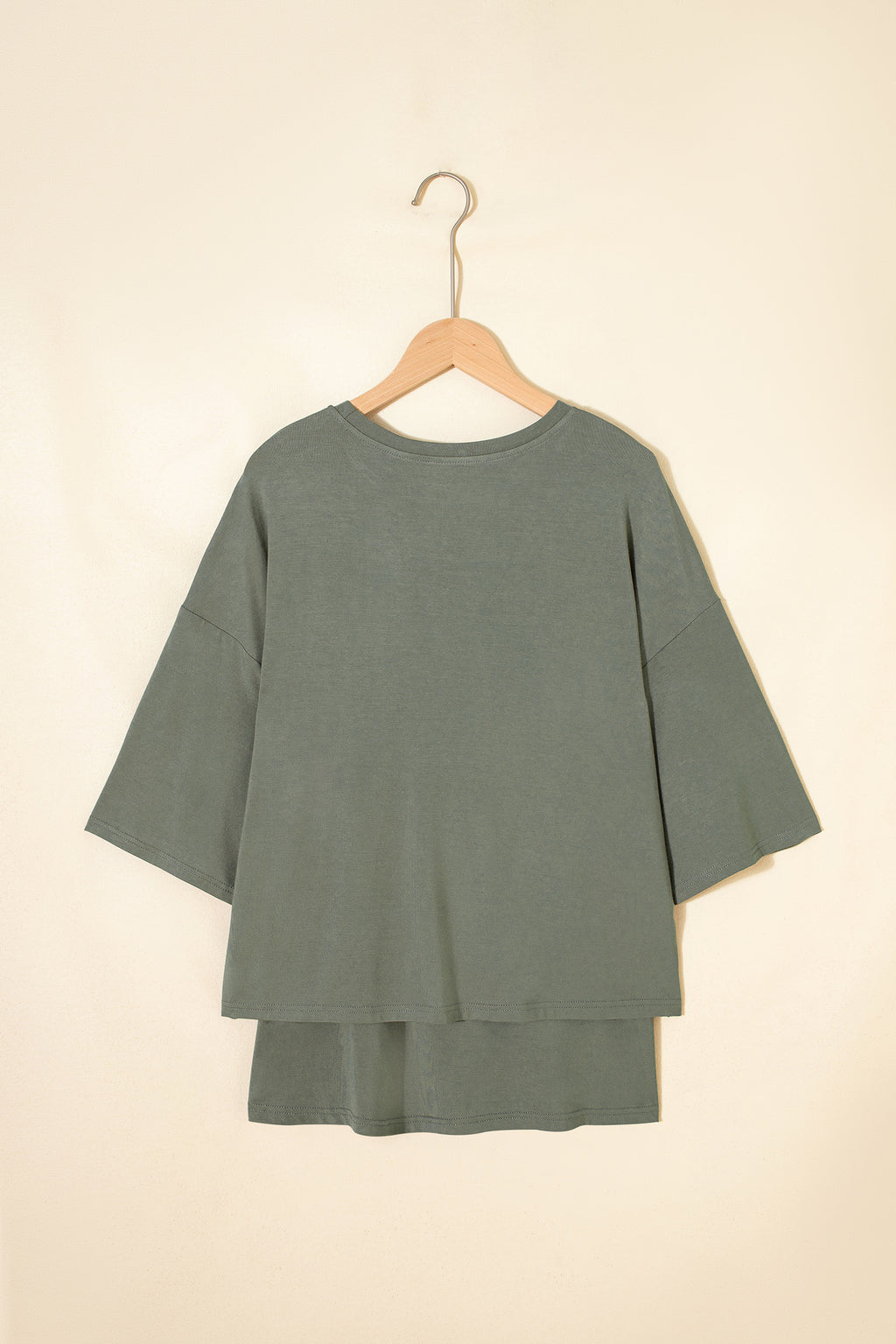 Laurel Green Solid Color Oversize Tee Tie Wrap Mini Skort 2pcs Set 🇺🇸