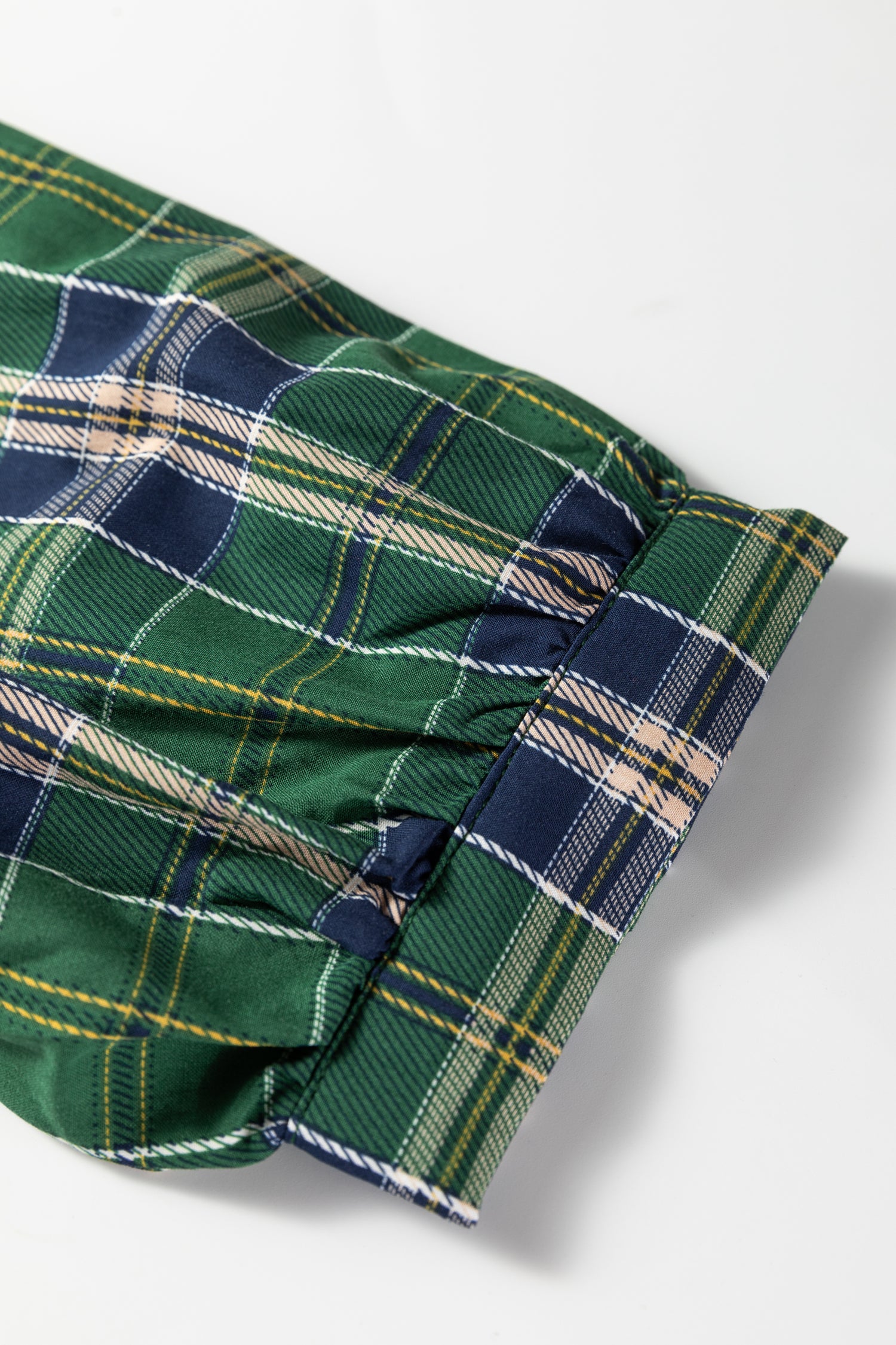 Green Plus Size Plaid Long Sleeve Notched Neck Shift Mini Dress 🇺🇸