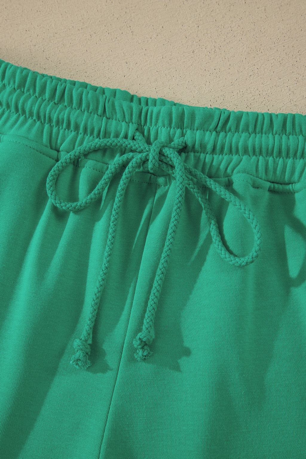 Sea Green Solid Color Loose Tee Drawstring Shorts 2pcs Outfit 🇺🇸