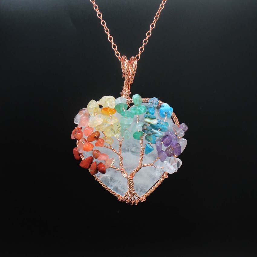 Crystal Heart-shaped Colorful Gravel Handmade Winding Pendant 🇨🇳