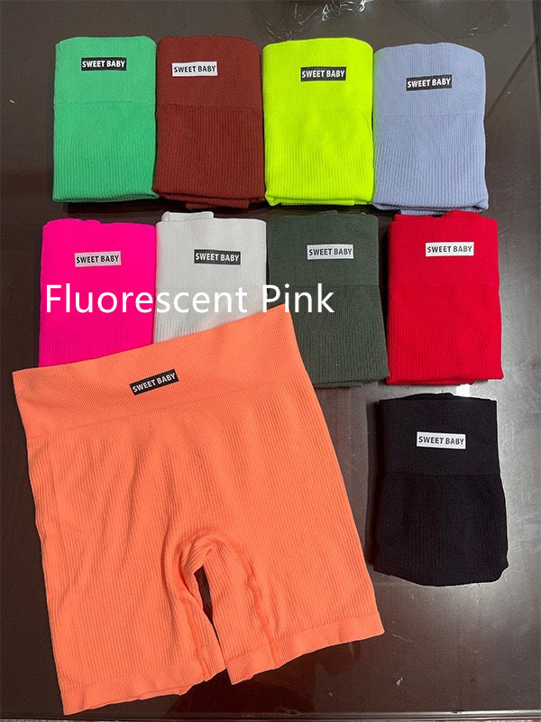 Sports Yoga Suit With Chest Pad Shockproof Beauty Back Hip Withdraw Stretch Sports Women's Shorts 🇨🇳