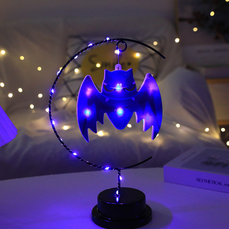 Led Halloween Wrought Iron Witch Modeling Lamp Atmosphere Decorative Lamp 🇨🇳