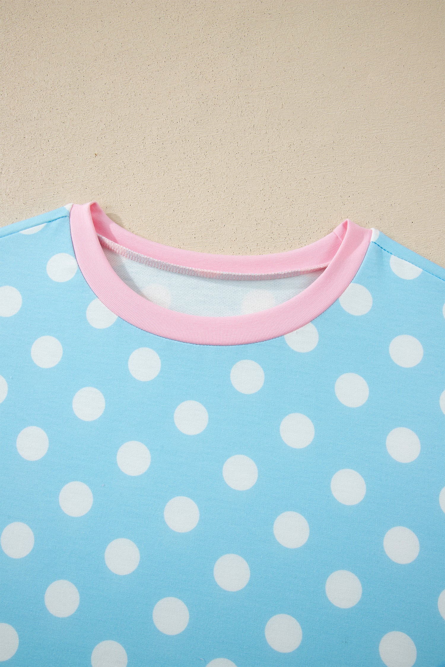 Sky Blue Polka Dot Short Sleeve Top and Pants Set 🇺🇸
