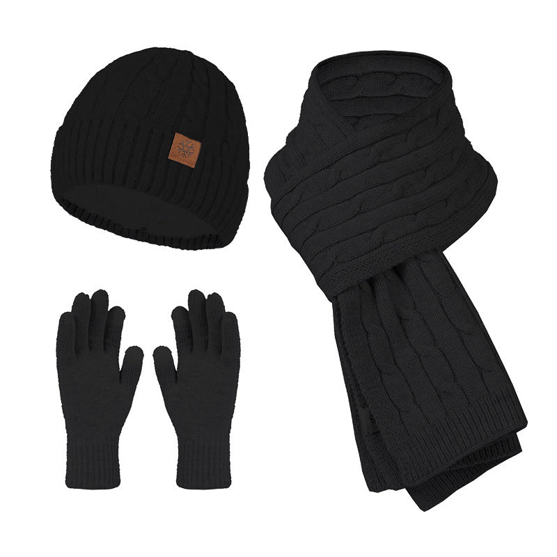 Alpaca Fleecefiber Scarf Men / Women Winter Scarf And Hat Gloves Three-piece Set 🇨🇳