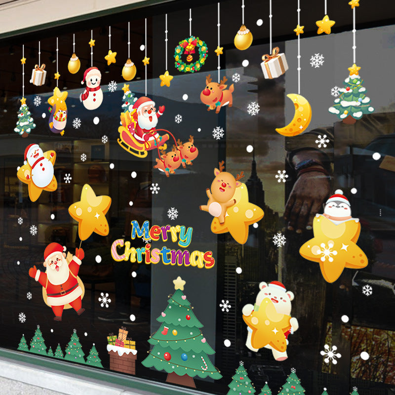 Christmas Decorations Static Sticker Santa Claus Window Sticker 🇨🇳