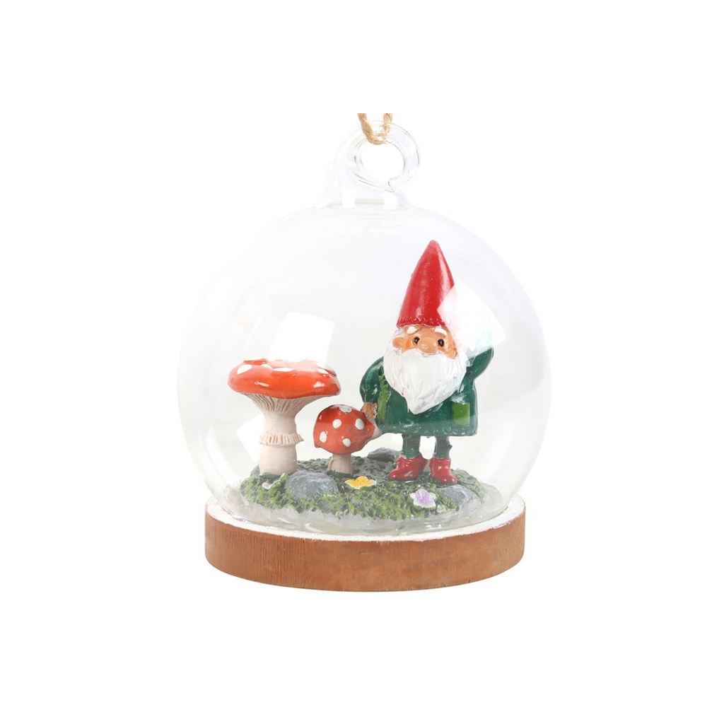 Gnome Glass Dome Hanging Decoration 🇬🇧