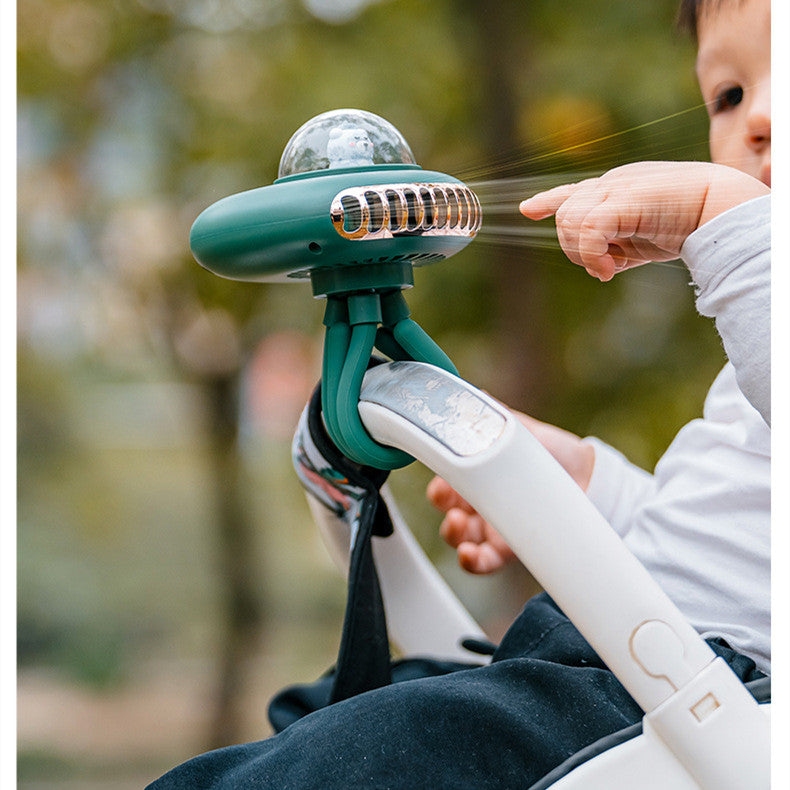 CYKE Space Capsule Stroller Fan Strong Wind Hand-held Electric Fan Usb Outdoor Portable Octopus Fan 🇨🇳