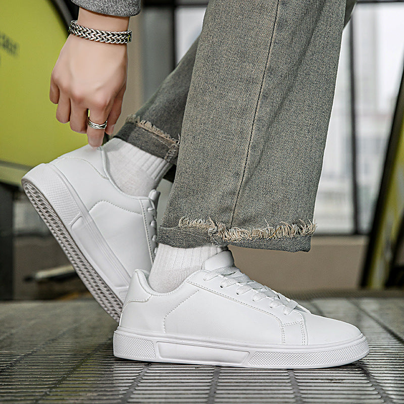 Flat Bottom Comfort Board Leather Casual Sneakers