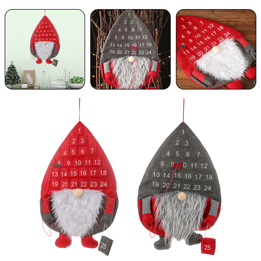 Christmas Advent Calendar Santa Claus Faceless Doll Hanging Christmas Decor 🇨🇳