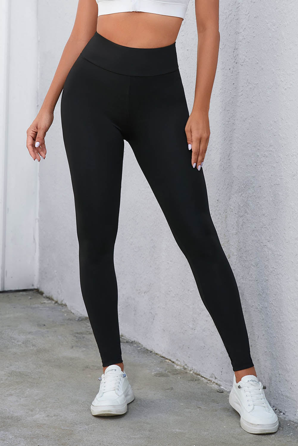 Black Criss Cross Tummy Control High Waist Leggings 🇺🇸