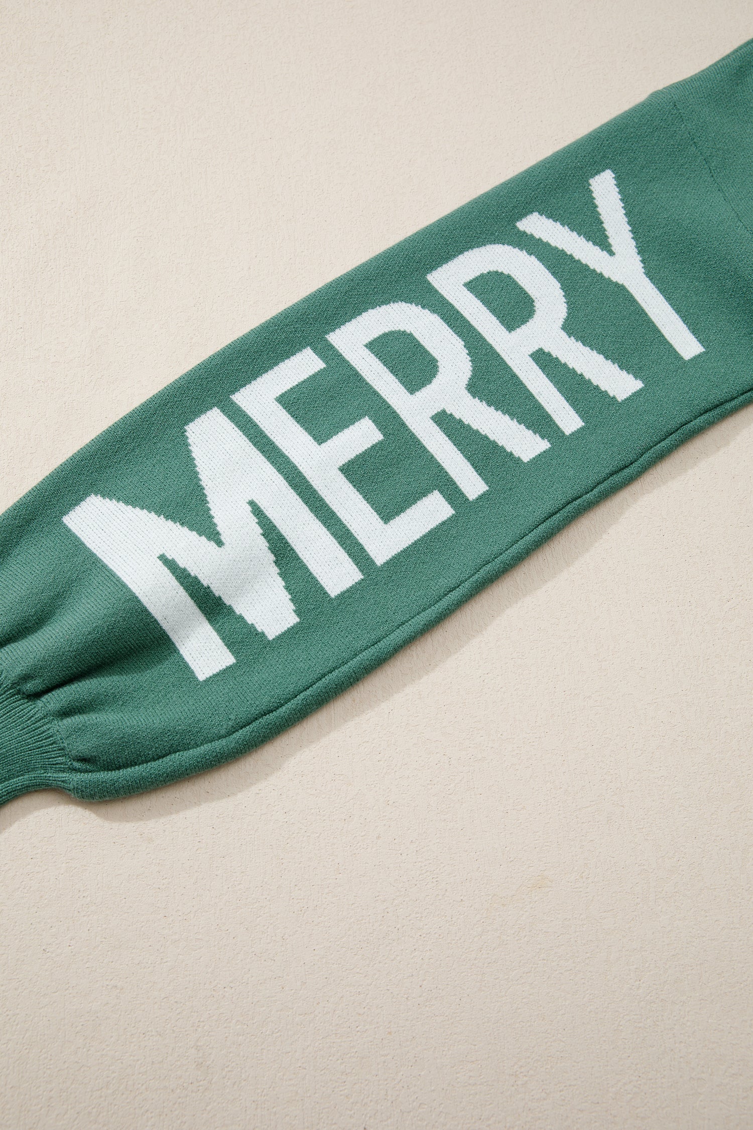 Blackish Green HO HO HO MERRY CHRISTMAS Drop Shoulder Loose Sweater 🇺🇸