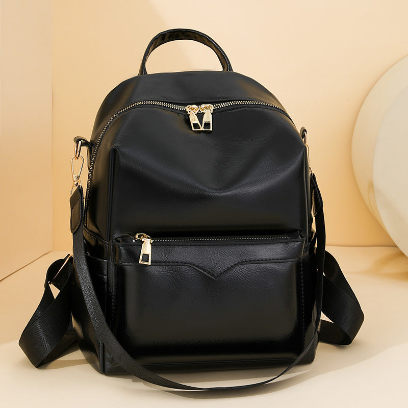 Elegant Solid-Color Womens Backpack For Commuting With Large Capacity 🇨🇳 🐣