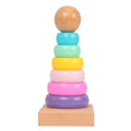 Warm Color Rainbow Stacking Ring Tower Stapelring Blocks Toddler Baby Toys 🇨🇳