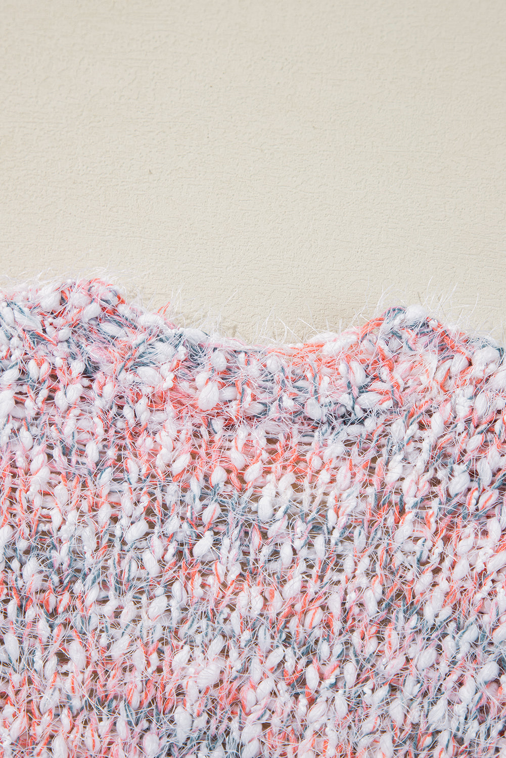 Pink Multicolor Confetti Open Front Knit Cardigan 🇨🇳