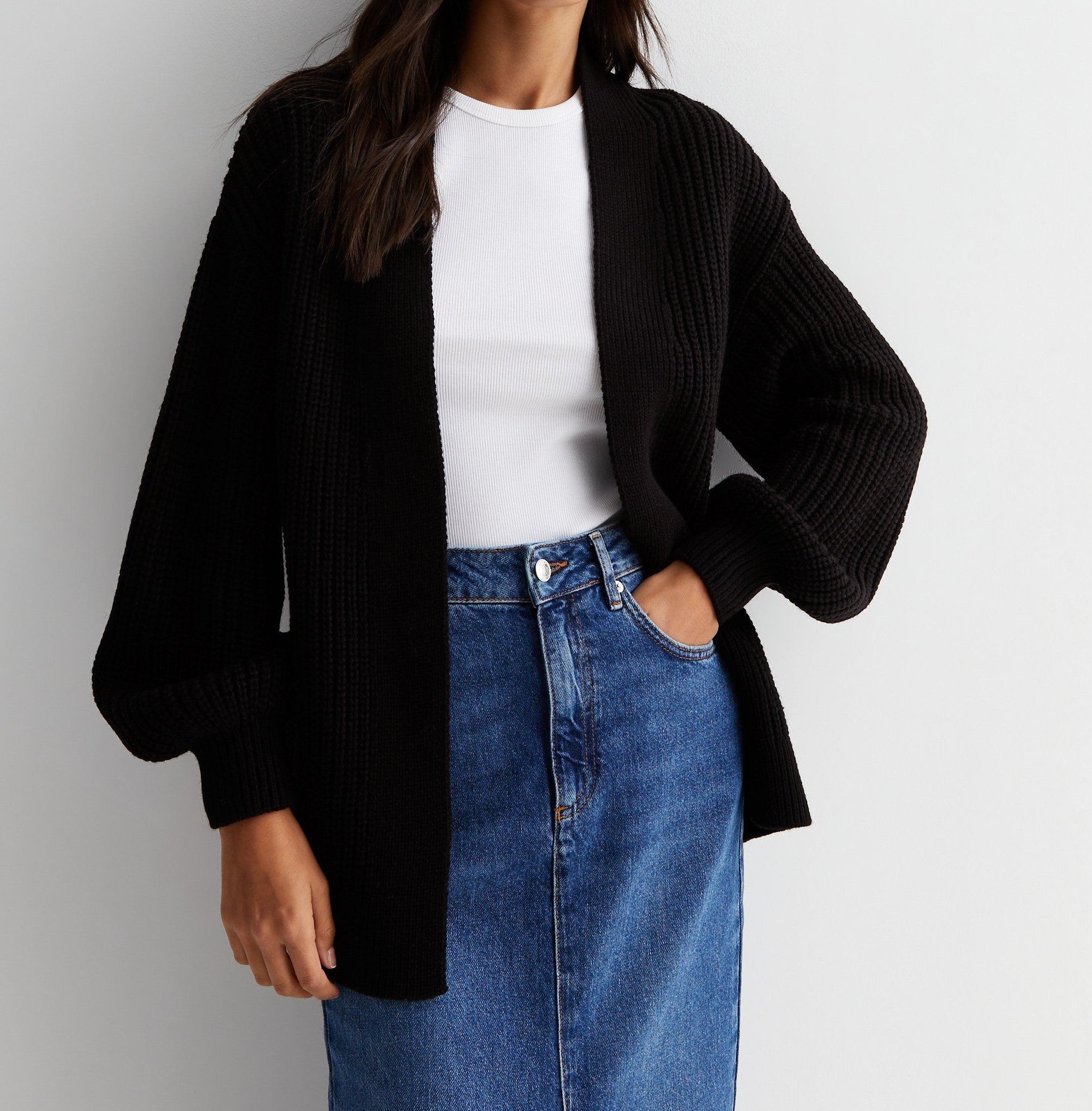 Crop Balloon Pocket Cardigan 🇬🇧
