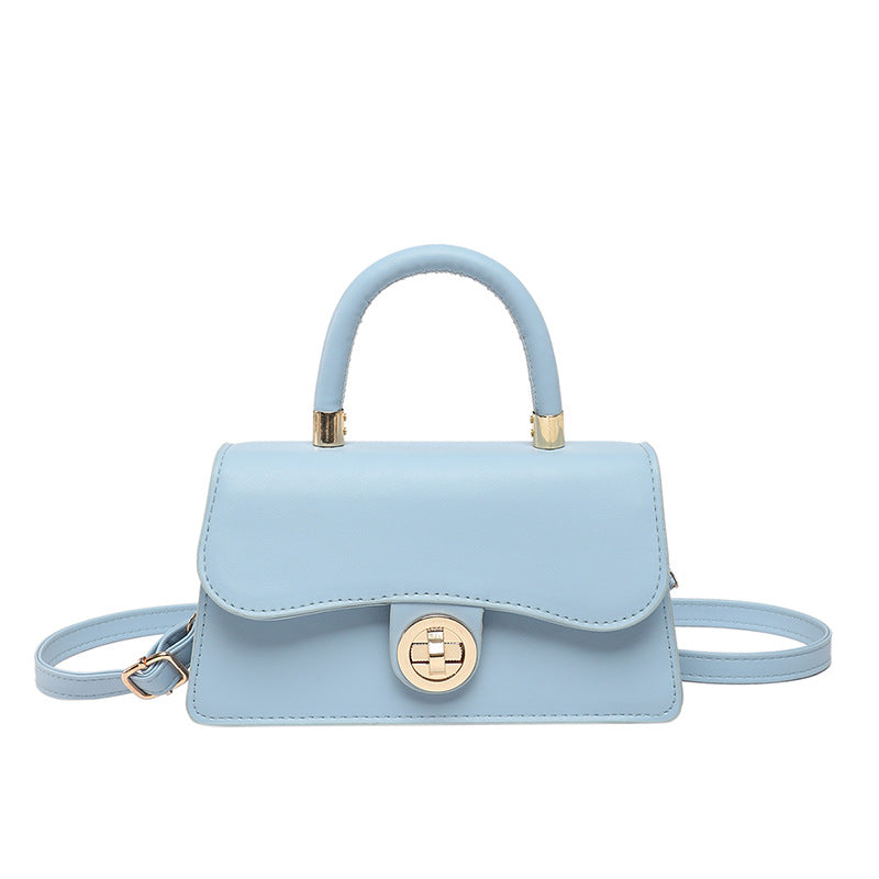 Spring Womens Commuter Light-Luxury Solid-Colored Crossbody Bag With Lock Closure 🇨🇳
