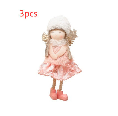 Christmas Lace Angel Doll Christmas Tree Small Pendant Lift Snowflake Girl Christmas Show Window Decorations Accessories 🇨🇳