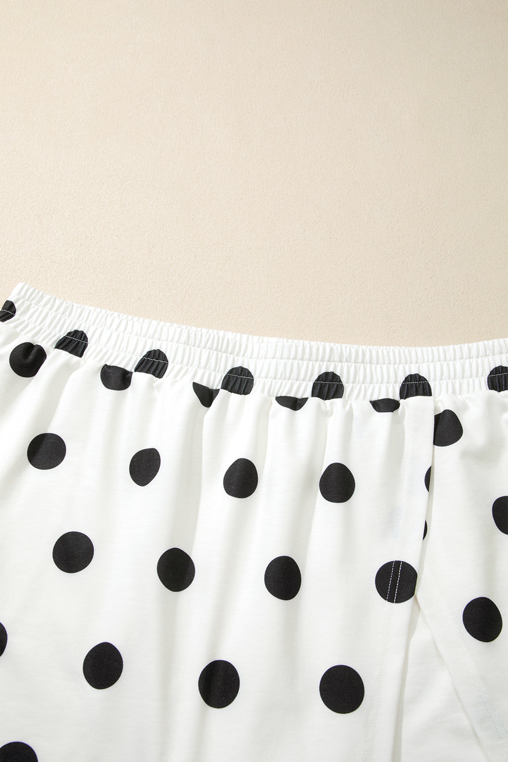 White Plus Size Polka Dot Printed Tank Split Skort 2pcs Outfit 🇺🇸