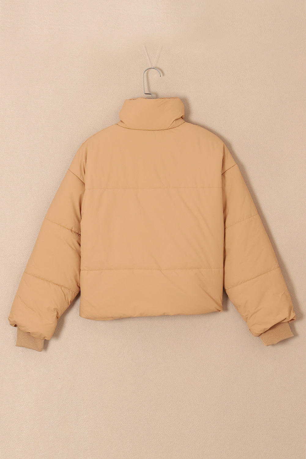 Brown Zip Up Pocketed Puffer Jacket 🇺🇲