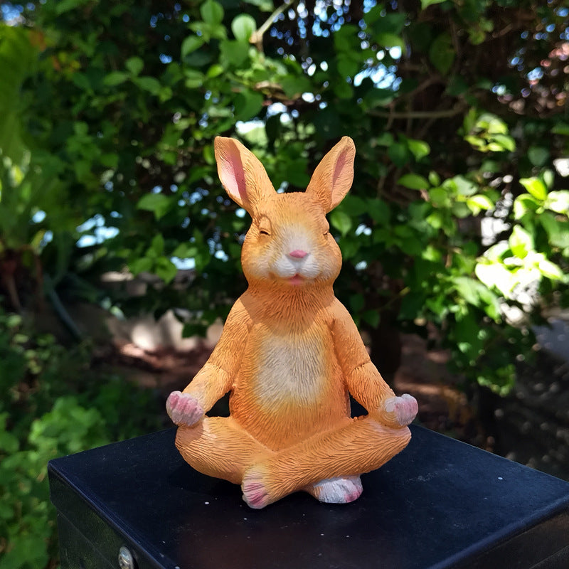 Creative Meditation Bunny Garden Courtyard Decoration Ornaments 🇨🇳