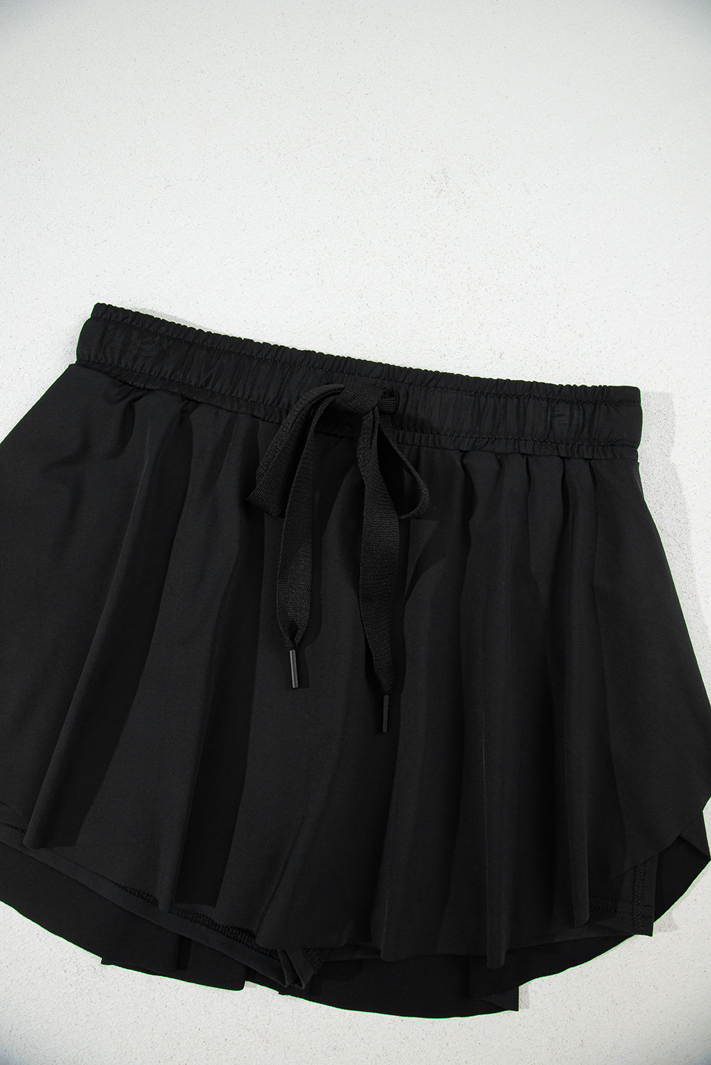 Black Drawstring High Waist Lined Tennis Skorts 🇨🇳