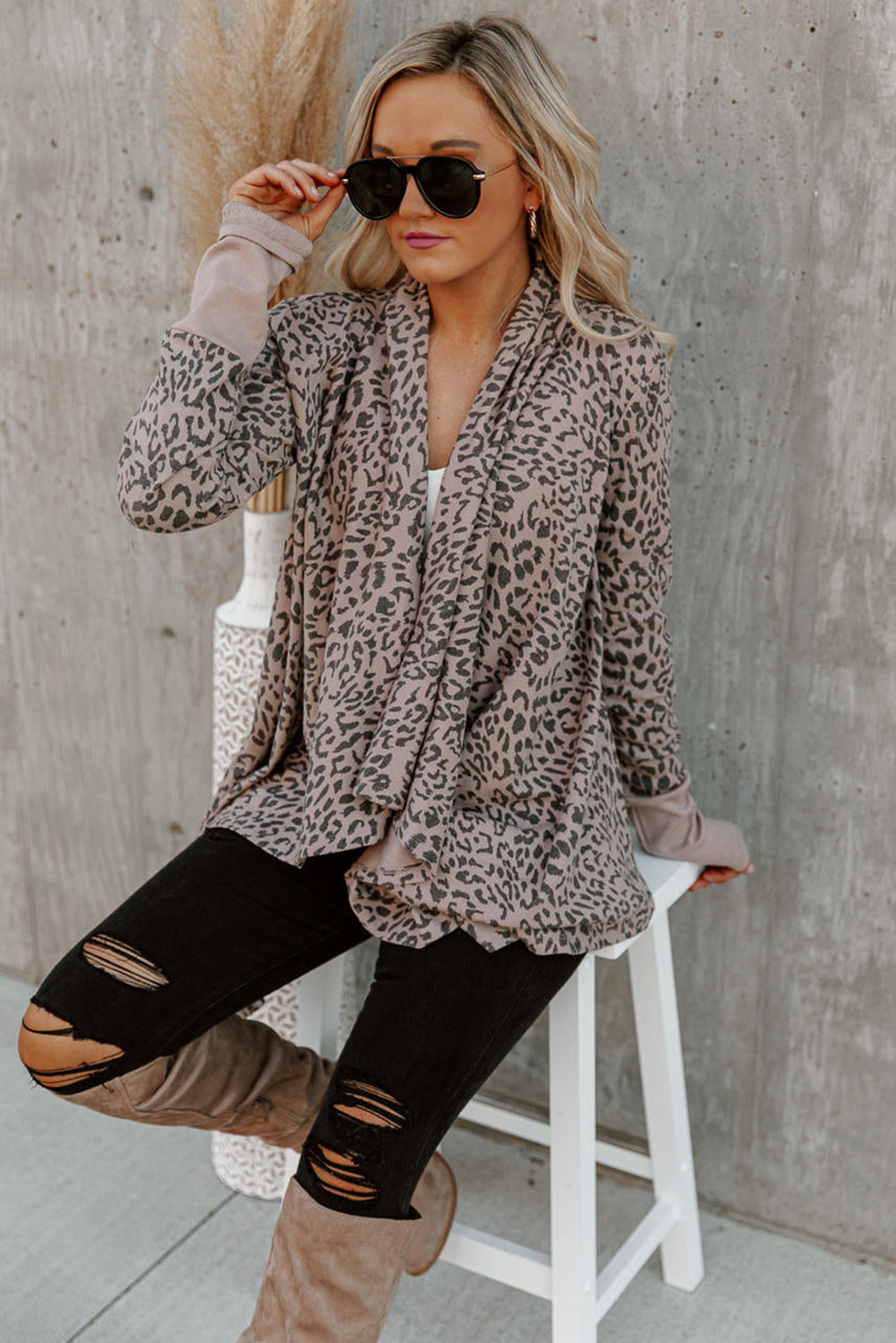 Leopard Open Front Cardigan 🇺🇸