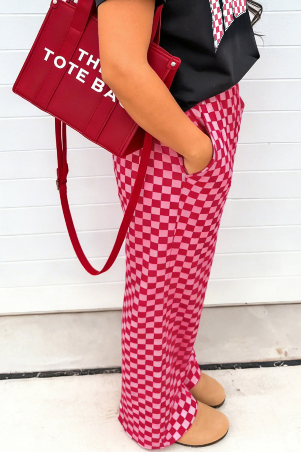 Rose Elastic Waist Plaid Full-length Shift Pants 🇺🇸