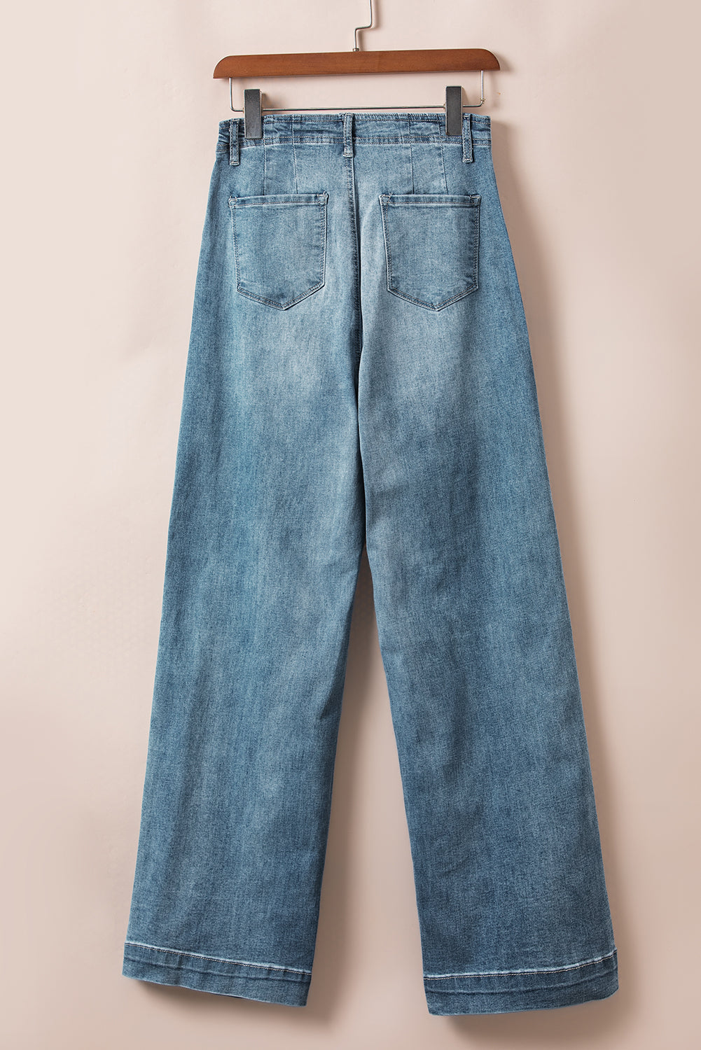 Dusk Blue Multi Buttons Medium Wash Straight Loose Leg Jeans 🇨🇳