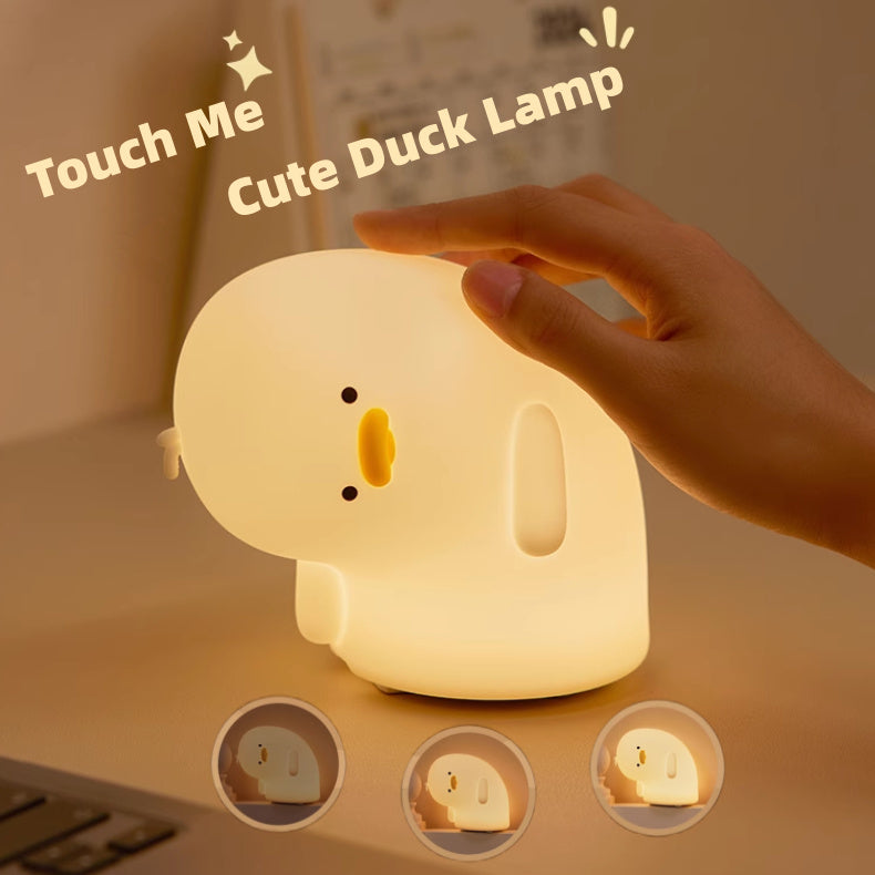 Cute Duck LED Night Light USB Rechargeable Nightlights Silicone Lamp Touch Soft Mood Light Child Kid Gift Bedroom Decor 🇨🇳