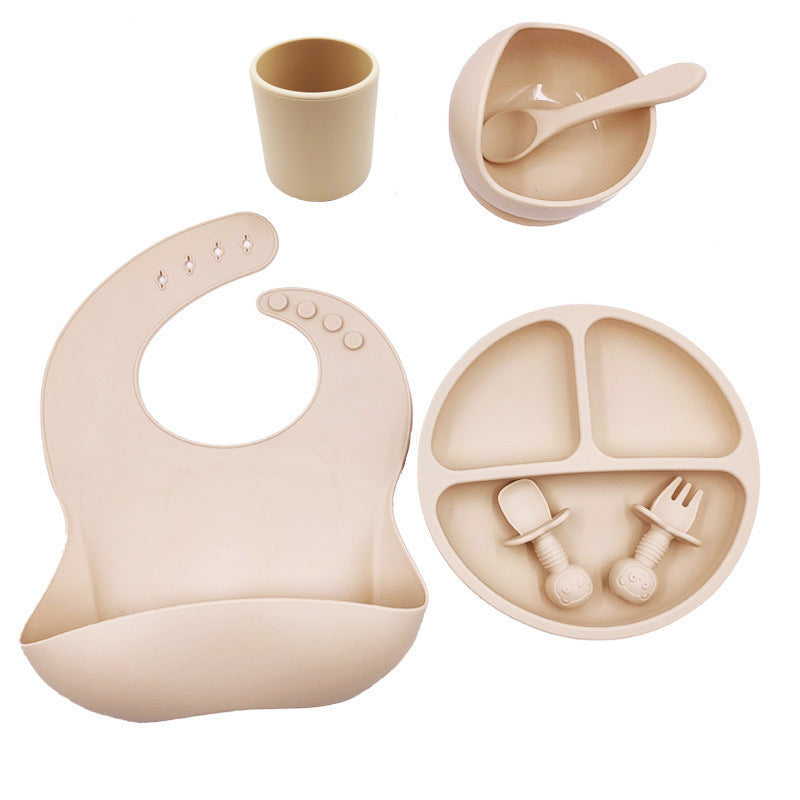 Baby Cutlery Set Silicone Bib Silicone Cup Spoon 🇨🇳