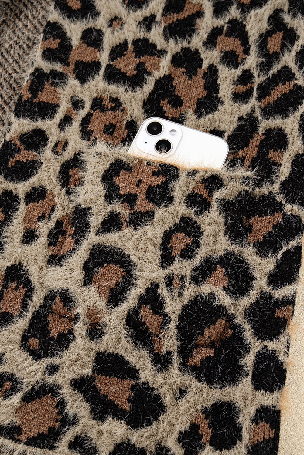 Brown Leopard Open Casual Cardigan 🇺🇸