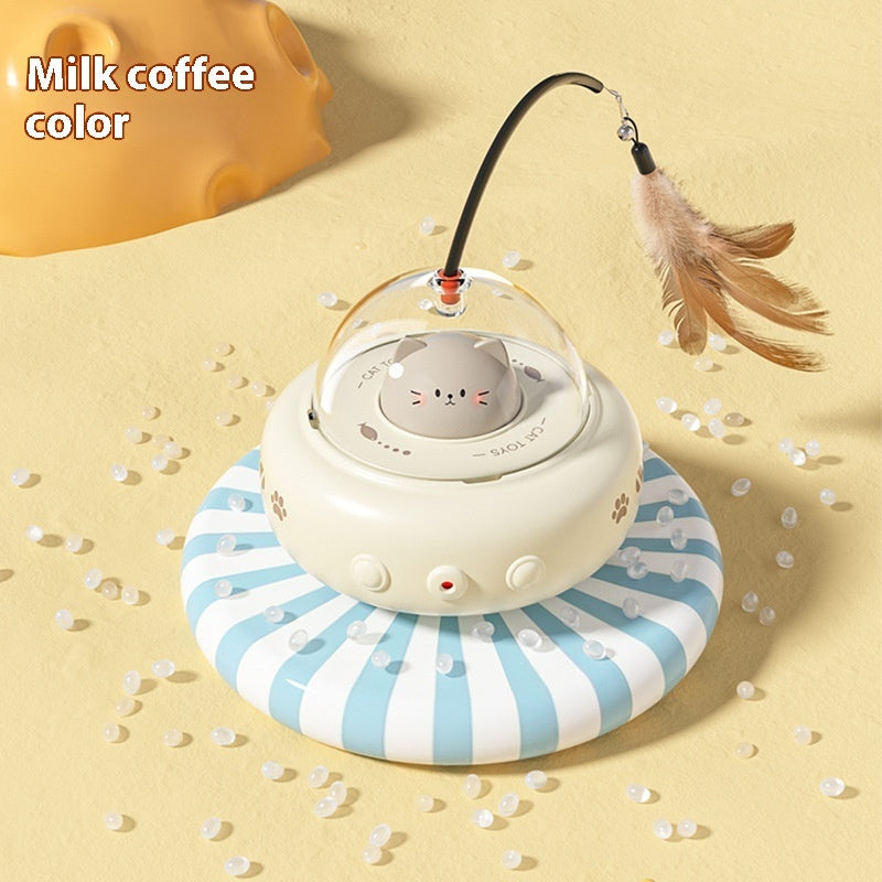 Smart Teaser Cat Toy Electric UFO Cat Teaser Stick With Bell Training Pet Toys Replaceable Feather Interactive Cat Supplies Pet Supplies Pets Products 🇨🇳