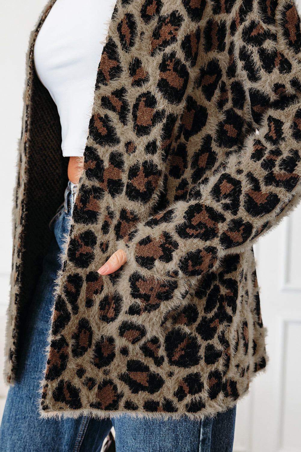 Brown Leopard Open Casual Cardigan 🇺🇸