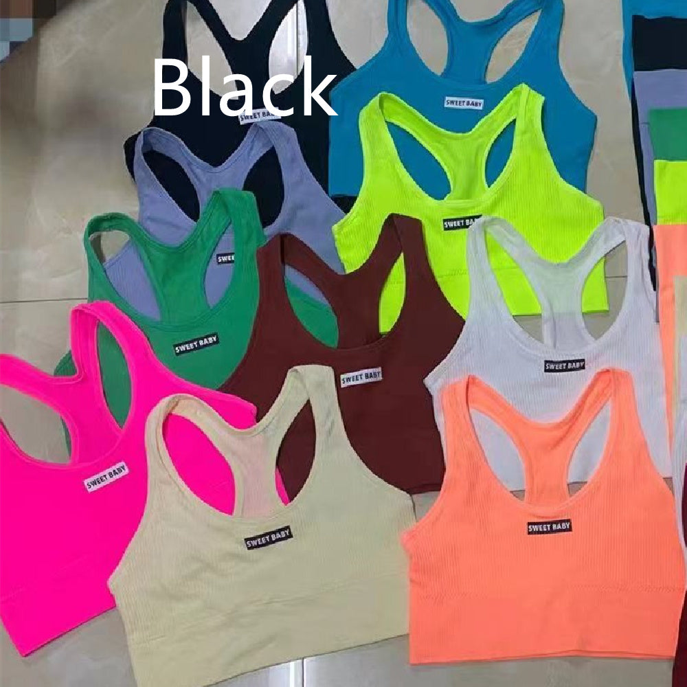 Sports Yoga Suit With Chest Pad Shockproof Beauty Back Hip Withdraw Stretch Sports Women's Shorts 🇨🇳
