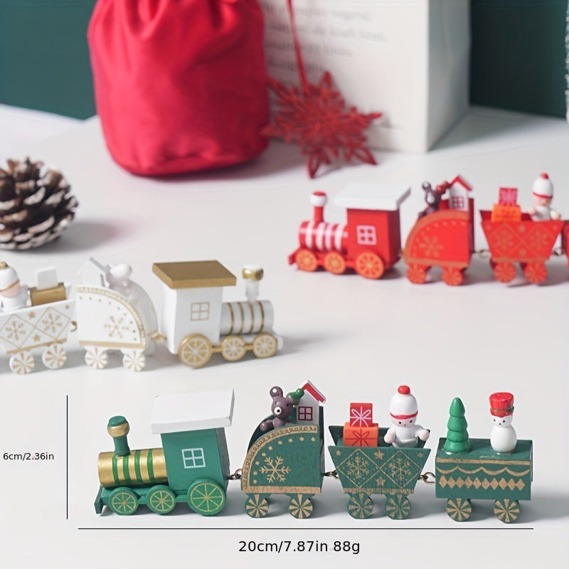 Christmas Decorations Wooden Train Children's Gifts Christmas Small Gifts Window Decoration 🇨🇳