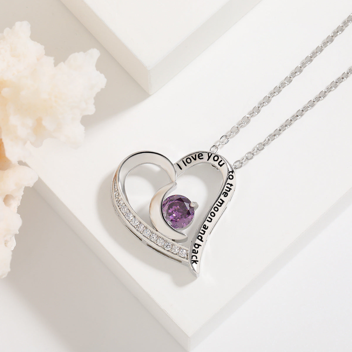 Love Necklace With Rhinestones And Letters Fashion Personality Heart-shaped Necklace Gift 🇨🇳