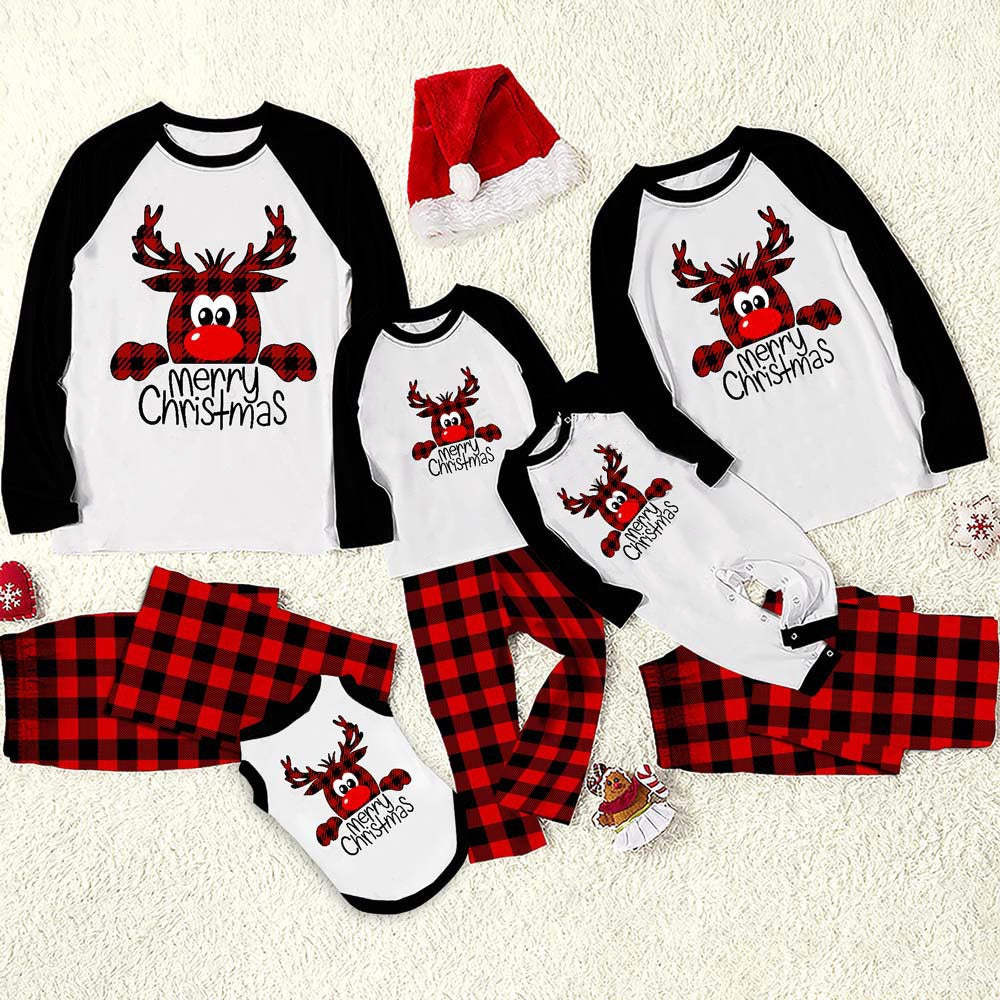 Family Christmas Pyjamas Matching Sets Christmas Sleepwear Parent-Child Pjs Outfit For Christmas Holiday Xmas Party 🇬🇧