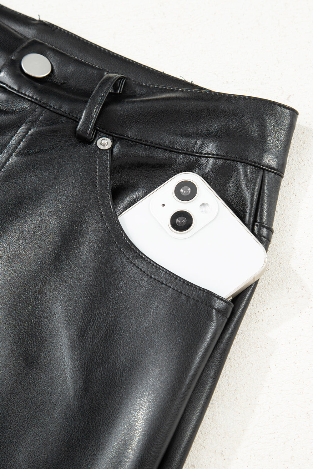Black Faux Leather Side Slit Maxi Skirt 🇺🇸
